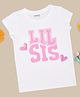 Pantaloons Junior Cotton Knit Half Sleeves Lil Sis Text Printed Tee - White
