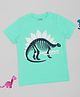 Pantaloons Junior Cotton Knit Half Sleeves Dinosaur Printed Tee - Turquoise