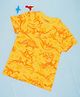 Pantaloons Junior Cotton Knit Half Sleeves Dinosaurs Printed Tee - Yellow