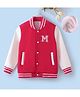 Mark & Mia Full Sleeves Bomber Jacket With Alphabet Print - Red