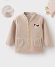 Mark & Mia Full Sleeves Solid Colour Winter Jacket With Puppy Patch Detailing - Beige