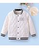 Mark & Mia Full Sleeves Bomber Jacket With Number Patch - White