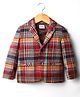 Noddy Cotton Full Sleeves Checked Blazer - Red