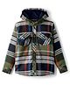 Noddy Full Sleeves Checked Hooded Jacket - Red