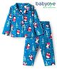 Babyoye 100% Cotton Knit Full Sleeves Co-Ord Nightsuit with Penguin Print - Blue
