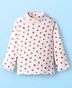 Babyhug Cotton Knit Full Sleeves Turtle Neck Winter T-Shirt with Heart Print - White