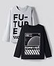 Primo Gino 100% Cotton Knit Full Sleeves T-Shirt With Nothing Lasts Forever Text Print Pack Of 2 - Grey & Black