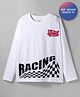 Primo Gino 100% Cotton Knit Full Sleeves T-Shirt With Racing Print - White