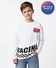 Primo Gino 100% Cotton Knit Full Sleeves T-Shirt With Racing Print - White