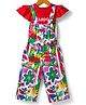 OLLINGTON ST. Cotton Half Sleeves Floral Printed Jumpsuit With Inner Tee - Red & Multicolor
