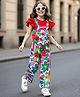 OLLINGTON ST. Cotton Half Sleeves Floral Printed Jumpsuit With Inner Tee - Red & Multicolor