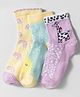 Mustang Knitted Ankle Length Socks With Animal & Rainbow Design Pack Of 3 - Aqua & Purple