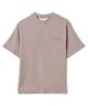 ALAN JONES Cotton Blend Knit Half Drop Shoulder Sleeves App Ed Text Patch Embroidered Oversized Tee - Pink