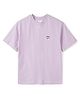 ALAN JONES Cotton Blend Knit Half Drop Shoulder Sleeves Future Goals Text Patch Detailed Oversized Tee - Mauve