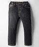 Simply Premium Denim Full Length Washed Jeans - Black