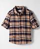 Simply Premium Woven Full Sleeves Checkered Shirt - Khaki