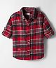 Simply Premium Woven Full Sleeves Checkered Shirt - Red