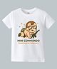 KAVEE Pure Cotton Knit Republic Day Theme Half Sleeves Mini Commando Text Printed Biowashed Tee - White