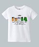KAVEE Pure Cotton Knit Independence Day Theme Half Sleeves  Happy Independence Day Text Printed Biowashed Tee - White