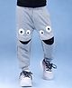 Nino Togs Cotton Looper Knit Smiley Patch Embroidered Joggers - Grey