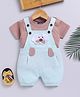 Jb Club Cotton Knit Half Sleeves Dog Patch Detailed Dungaree & Half Sleeves Tee Set - Green
