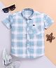 blushh berry Cotton Blend Woven Half Sleeves Checked Shirt - Green
