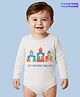 Babyoye 100% Cotton Interlock Knit Full Sleeves Printed Onesie - Offwhite