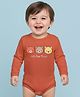 Babyoye 100% Cotton Interlock Knit Full Sleeves Onesie with Bear Print - Brown