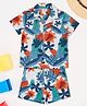 Pantaloons Baby 100% Cotton Woven Half Sleeves Floral Printed Shirt & Coordinating Shorts Set - Bright White
