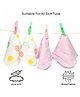 VOIDROP Highly Absorbent Bamboo Muslin Soft Touch Baby Washcloth Set 4 Pack (Moon & Star Print-Pink)