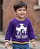 Babyhug Cotton Knit Full Sleeves Sweatshirt with Football Graphic - Purple
