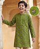 Pine Kids Cotton Woven Full Sleeves Floral Printed Kurta  - Green