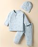 I Bears Fleece Knit Full Sleeves Winter Wear T-Shirt & Joggers Set with Animal Print - Beige