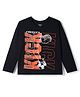 Primo Gino 100% Cotton Knit Full Sleeves T-Shirt With Football Print - Black