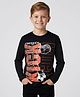 Primo Gino 100% Cotton Knit Full Sleeves T-Shirt With Football Print - Black