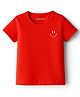 Kookie Kids Single Jersey Knit Half Sleeves T-Shirt With Smiley Print - Red
