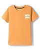 Kookie Kids Single Jersey Knit Half Sleeves Round Neck T-Shirt with Lets Play Text Print - Yellow