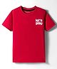 Kookie Kids Single Jersey Knit Half Sleeves Round Neck T-Shirt with Lets Play Text Print - Red