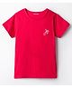Kookie Kids Single Jersey Knit Half Sleeves Round Neck T-Shirt with Joy Text Print - Maroon