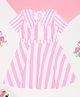Pantaloons Junior Cotton Woven Half Sleeves Striped Dress - Pink