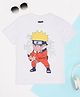 Pantaloons Junior Cotton Knit  Naruto Featuring Half Sleeves Character Printed Tee - White