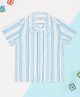 Pantaloons Junior Rayon Woven Half Sleeves Striped Shirt - Blue