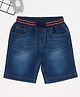 Pantaloons Junior Denim Mild Washed Shorts - Navy Blue