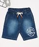 Pantaloons Junior Denim Typographic Placement Printed Shorts - Blue