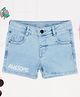 Pantaloons Junior Cotton Woven Awesome Text Printed Shorts - Light Blue