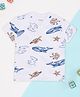 Pantaloons Junior Cotton Knit  Half Sleeves Sea Life Printed Tee - White