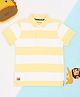 Pantaloons Junior Cotton Knit  Half Sleeves Striped Polo Tee - Yellow