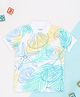 Pantaloons Junior Cotton Knit  Half Sleeves Sea Shells & Starfish Printed Polo Tee - Multi Color