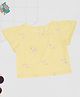 Pantaloons Junior Cotton Woven Half Bell Sleeves Floral Embroidered Top - Yellow