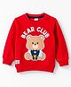 Babyhug Cotton Knit Full Sleeves Sweatshirt With Teddy Bear Patch - Red